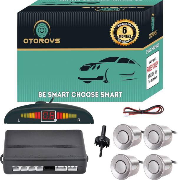 Otoroys Buzzer and Ultrasonic Reverse Parking Auto Radar Detectors (Silver) Car Reverse Parking Sensor with LED Display Parking Sensor