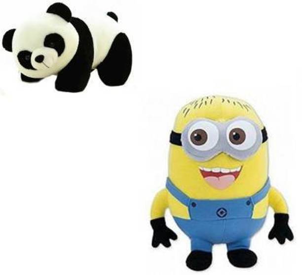 KPN Soft Lovable Hugable Combo Minion and Panda Soft Toy Animal For Kids Toys Bithday Gift -25 & 30 cm (Multicolor)  - 30 cm