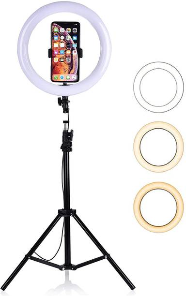 Wrapo Ring Light with 7 feet Tripod Stand with Mobile Phone Clip, 10 inch Dimmable LED Ring Light with Remote Control For YouTube | Photo-shoot | Video shoot | Live Stream | Makeup & Vlogging | Compatible with iPhone Android Phones Ring Flash
