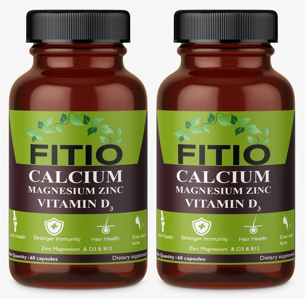 FITIO Calcium supplement 1000mg With Magnesium & Zinc For Women & Men(Pack Of 2) Premium
