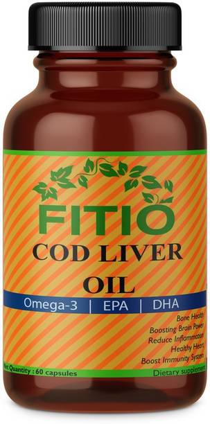 FITIO Nutrition Cod Liver Oil Capsules for Heart and Brain health Ultra
