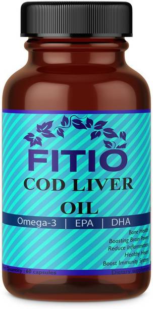 FITIO Nutrition COD Liver Oil with Essential Fatty Acid Omega 3, Vitamin A & D Pro