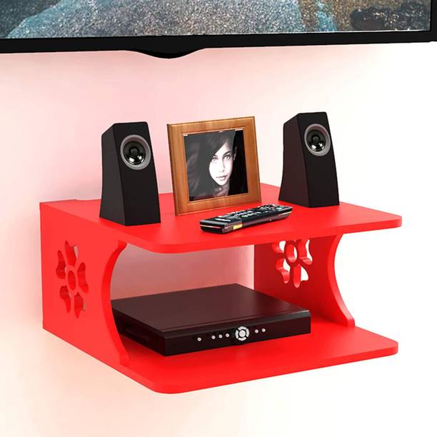 Amaze Shoppee Wooden Set Top Box Wall Shelf for Setup Box/WiFi Router/ac Remote Stand Wall Mounted Shelves Wooden Wall Shelf