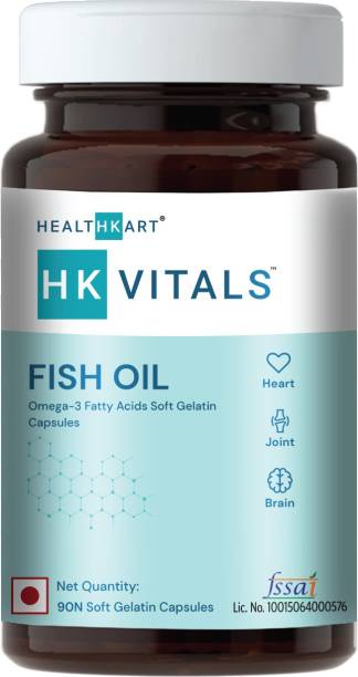 HEALTHKART HK Vitals Fish Oil for Brain, Heart & Joint Health, 90 Softgels.