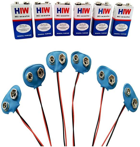 Mayuk Star 9 VOLTS HW BATTERY with Connector, HI-WATT 100% 9V Long Life (Pack of 5) Battery (Pack of 6) Ammeter