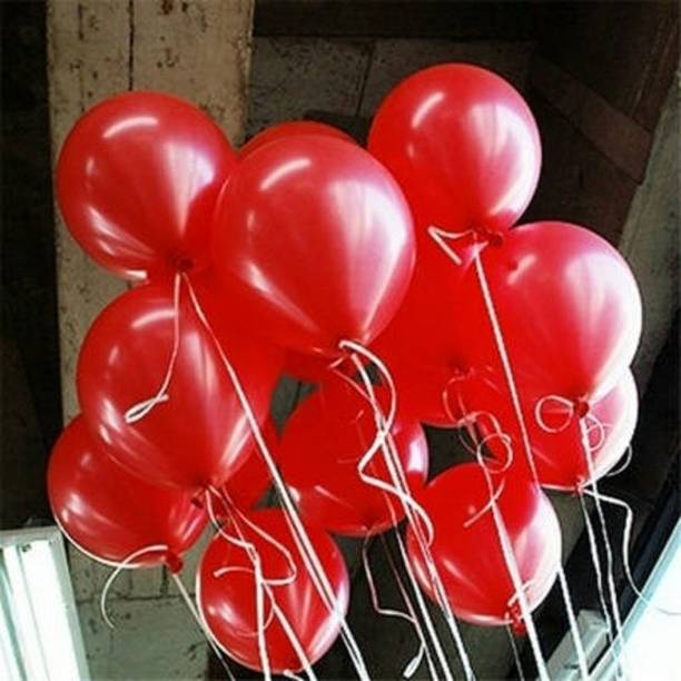 Wonder Solid Party Decoration Metallic Balloons Red Theme Birthday Party AIR or HELIUM - Set of 45 Balloon