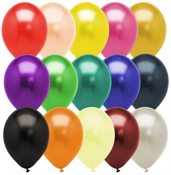 Wonder Solid Party Decoration Metallic Balloons Multicolor Theme Birthday Party AIR or HELIUM - Set of 70 Balloon