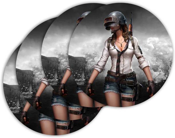 Ashvah Round Medium Density Fibreboard Coaster Set