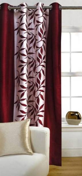 Panipat Textile Hub 210 cm (7 ft) Polyester Semi Transparent Door Curtain Single Curtain