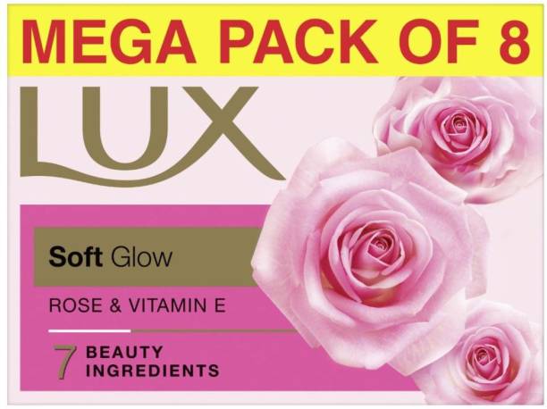 LUX Soft Glow Rose & Vitamin E For Glowing Skin Beauty Soap Offer Pack