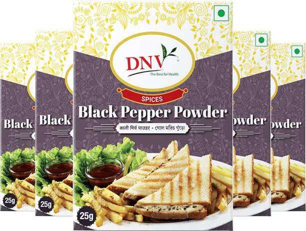 DNV Natural Black Pepper Powder Kali Mirch 25gm, Pack of 5