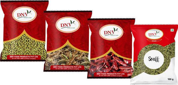 DNV Fresh Whole Mix Spices Combo Pack 350gm (Dhaniya 100gm, Saunf 100gm, Garam Masala Whole 50gm & Dry Red Chilli 100gm)