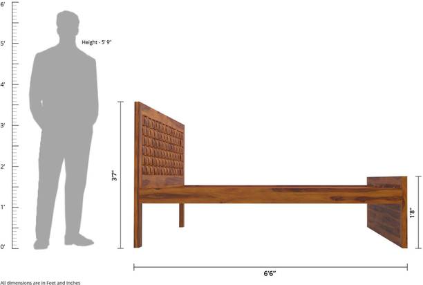 Home Edge Sheesham Solid Wood King Bed, 183 cm x 198 cm (6.0 ft x 6.5 ft)
