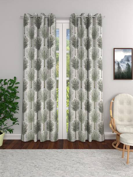 THE CONVERSION 213 cm (7 ft) Jacquard Room Darkening Door Curtain (Pack Of 2)