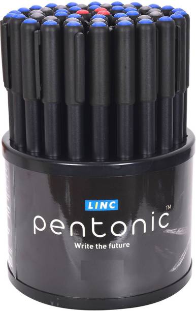 Pentonic 0.7 mm Ball Pen Tumbler Set | Black Matte Finish Body, Smudge Free Writing Ball Pen