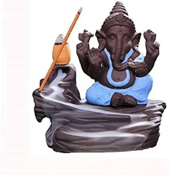 AROHI ENTERPRISES Smoke Waterfall Lord Ganesh | Smoke Ganesh Ji|Smoke Fog Fountain Ganesha | Ganesh Idol for Homes |Ganesh Idol for Mold | Ganesh Ji for Office with 10 Free Scented Backflow Cone Incenses Decorative Showpiece  -  10 cm