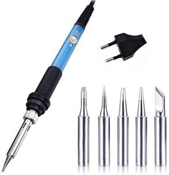 DHRUV-PRO 60W 220V Temperature Adjustable Electric Welding Solder Soldering Iron Rework Station Handle Heat Pencil Tool -Blue (SOLDERING IRON) 60 W Temperature Controlled