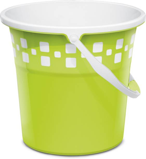 MILTON Mozaic Plastic Bucket With Handle, Green 25 L Plastic Bucket