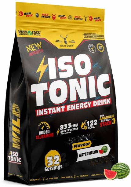 WILD BUCK Isotonic Instant Energy Drink with Glutamine, Electrolytes, BCAA For Fast Recovery Energy Drink