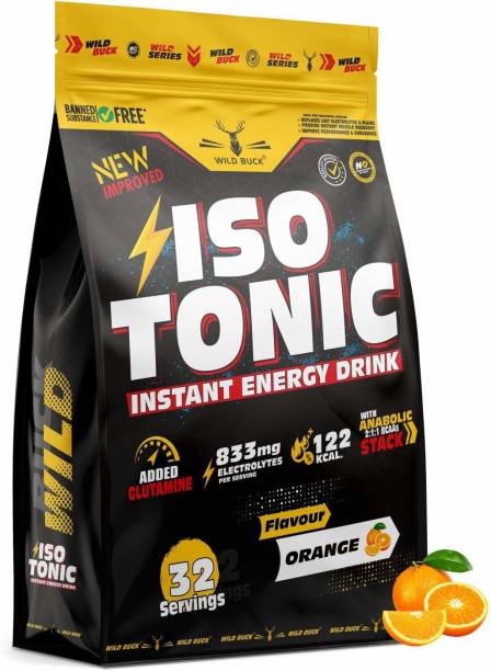 WILD BUCK Isotonic Instant Energy Drink with Glutamine, Electrolytes, BCAA For Fast Recovery Energy Drink