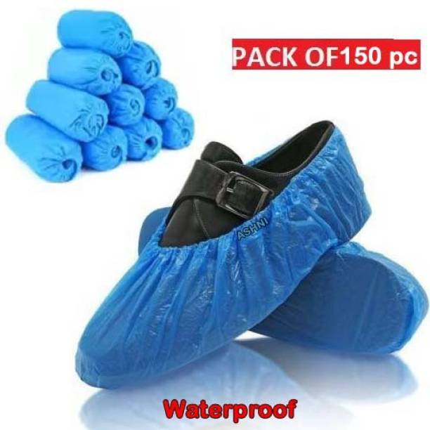 Ashni Adjustable Elastic Water Resistance Premium Quality Shoe Cover For Out Side Visit PP (Polypropylene) blue Flat Shoe Cover, Boots Shoe Cover, High Ankle Shoe Cover