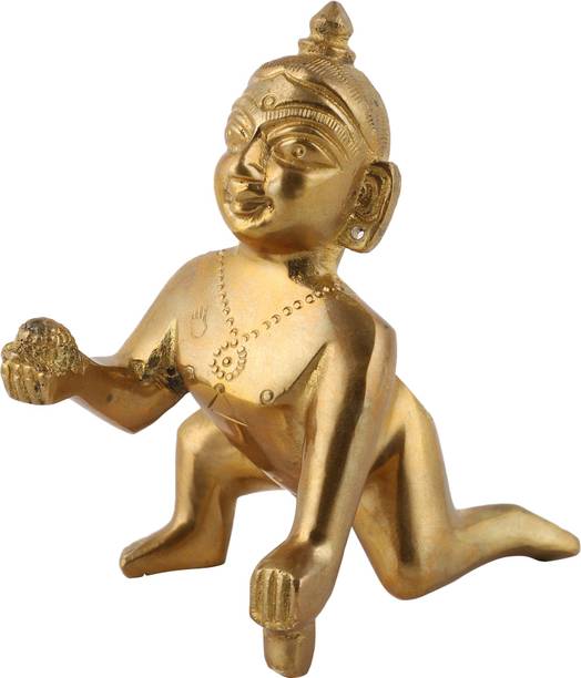 UAPAN Laddu Gopal Brass Idol (2 No) Decorative Showpiece  -  7 cm