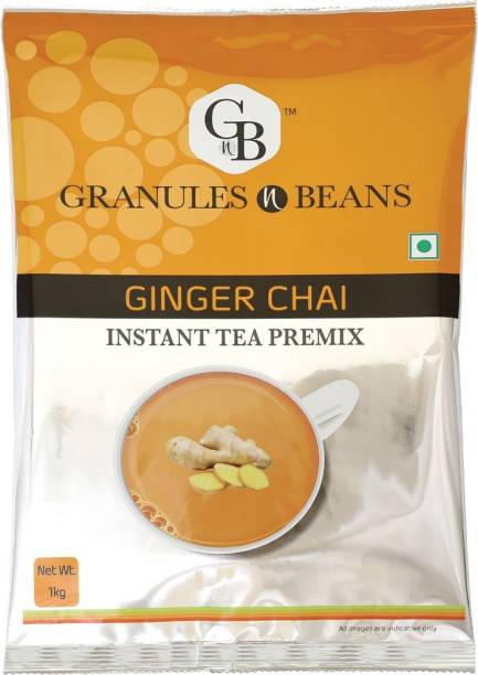 Granules and Beans Ginger Tea Instant Premix (Adrak Chai) - 1 Kg Pack of Ginger Instant Chai for Immunity & Freshness Ginger Instant Tea Pouch
