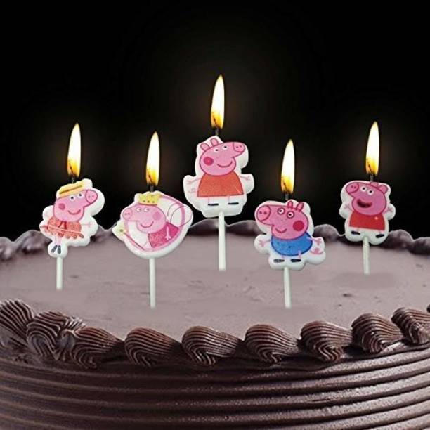 INFISPACE Colorful Theme Cake Candles (Pack of 5) Candle