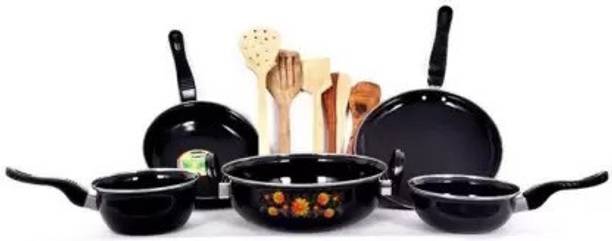 Maharajee Classic Series Cookware set combo of 10 pcs Induction Bottom Non-Stick Coated Cookware Set