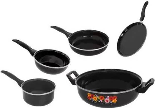 Maharajee by Maharajee Classic Series Non Stick Cookware set( combo of 5 pcs , Ceramic) Induction Bottom Non-Stick Coated Cookware Set