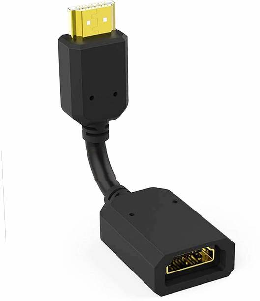 ULTRABYTES HDMI Cable 0.1 m HDMI Male to Female Extender Cable Short and Convenient High Speed HDMI Extension Cable Compatible with Google Chrome Cast, Fire TV Stick. (Black)