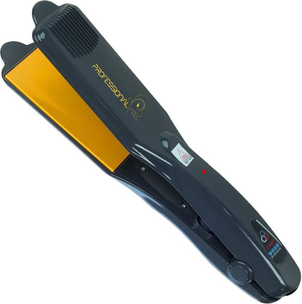 PROFESSIONAL FEEL PF-1100 Professional Hair Straightener With 4 X Protection Coating Gold Women's Straightening Styler Machine for Hair Saloon 4 X Protection Gold Coating Electric Hair Styler Hair Straightener