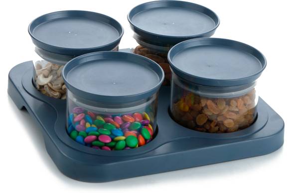 SPEACK Woman's 1st Choice Airtight Serving Bowl With Tray / Serving Set / Bowl / Airtight Bowl Set / Serving Bowl Set With Lid for Decorative Serving / Candy / Fruit / Chocolate / Snacks / Dessert / Dryfruits / Aachar / Pickle / Cookie / Mouth Freshner / Tea / Coffee / Suger / Condiment Set / Salad / Box / Kitchen / Lid / Sets / Bowls / Bowl, Tray Serving Set