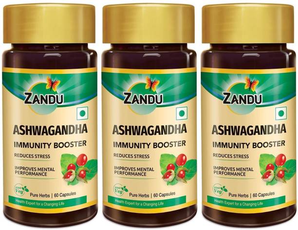 ZANDU Ashwagandha IMMUNITY BOOSTER 60 Caps (Pack of 3)