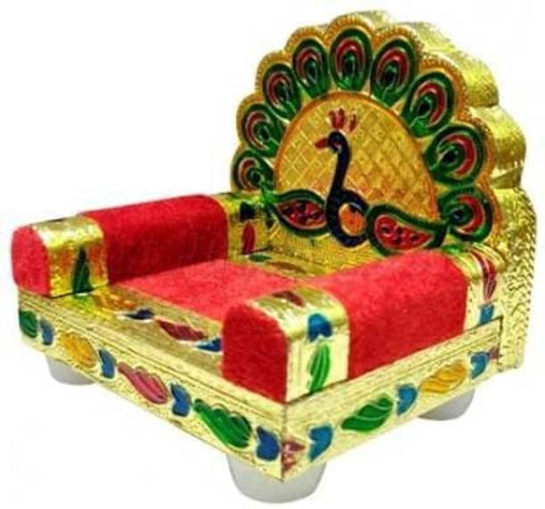 SHRANGAR SADAN Handicraft Decorative Wooden Singhasan/Wooden Home Temple Religious Minakari Work Engineered Wood Home Temple Wooden Pooja Chowki