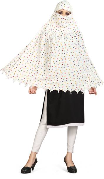 Cotton Blend Animal Print, Polka Print White, Red Women Dupatta