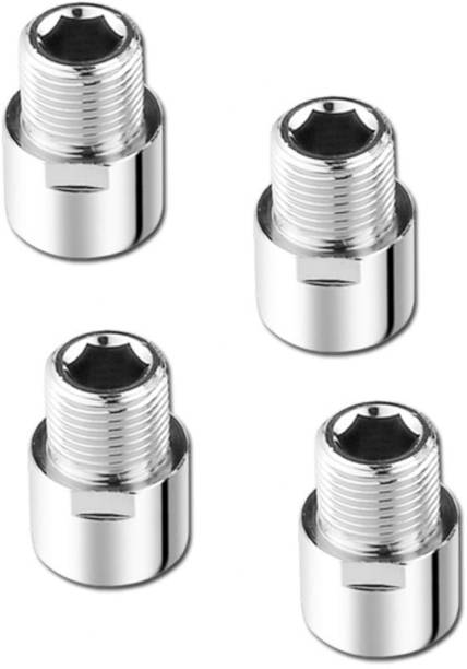 RUHE Full Brass 1.5 Inch Extension Nipple for Pipe Fittings Set of 4 (Chrome Finish) Faucet Nozzle