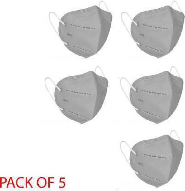 nexaci trendz N 95 GREY MASK PACK OF 05 Reusable, Washable