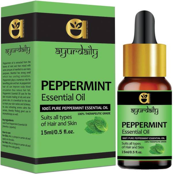 Ayurdaily 100% Pure Peppermint Essential Oil for all types Hair & Skin
