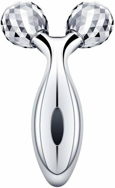 Gyanvi GK-262 3D Manual 360 Rotate Silver Roller Face Body Massager | Wrinkle Remover | Facial Massage Relaxation | Tightening Shaping Massage Roller (Silver) Massager