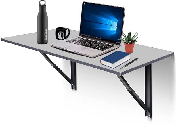 EuroQon Heavy Duty Foldable Table For Laptop / Study / Dining / Microwave /Storage / Adults & Kids Study & Multipurpose Utility Engineered Wood Study Table
