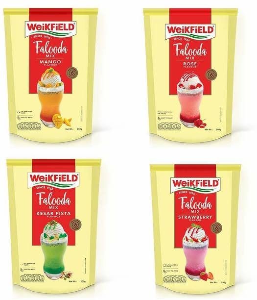 WeiKFiELD FALOODA MIS KESAR PISTA, MANGO, ROSE STRAWBERRY PACK OF 4 800 GM 800 g