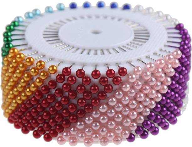 TrendSetter Pearl Head Pin for Tailor, Dressmaking,Craft and Decorating and Head Hijab and Scarf Pins for Girls (480 Pieces) (Multicolor) Brooch
