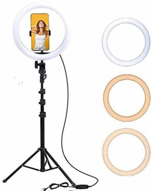 JAMMY ZONES Big Selfie Ring Light 10" with 7ft Tripod Stand for video,Reels Studio J27 Ring Flash