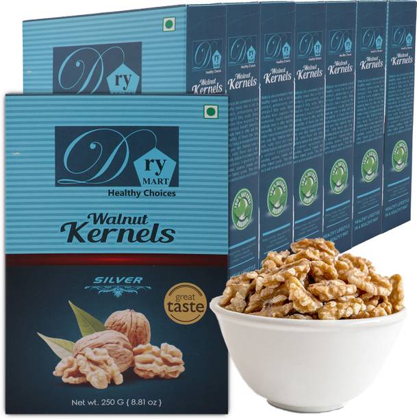 Dry.Mart Kashmiri 2 KG Premium Fresh Walnut Kernels/Walnuts without Shell/Akhrot Giri, Healthy & Delightful, Used for Snacking, Ingredient for Recipes, Cuisines & Desserts, Vaccum Pack (250 GM*8) Walnuts