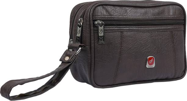 Iconic Brown Hand-held Bag Leather Sling Messenger Hand-Bag for Men & Women/Travel Sling Pouch Bag Leather/Multipurpose 4L Bag High-Capacity/Pouch Bags for Storage/Pouch Bag Stylish Organizer/Light Weight