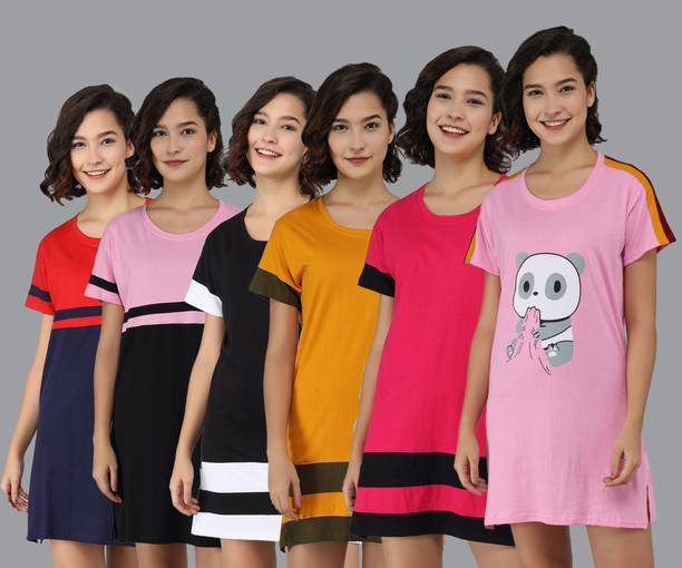 Pack of 6 Women Nightshirts