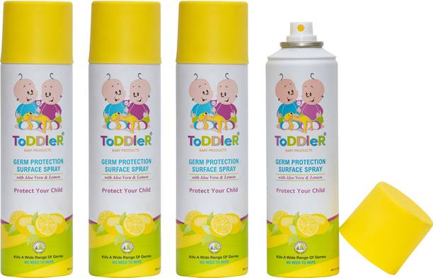 TODDLER BABY PRODUCTS Germ Protection Surface Spray With Aloe Vera and Lemon (Pack of 4 - 250 ml each)