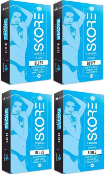 SKORE Blures Vanilla Scented Flavored Condom Each10n Pack of 5 Condom