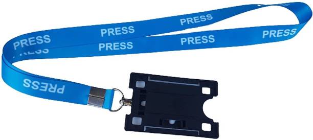 Tagways Press Blue Lanyard Ribbon With Holder for ID Card for Official Use Pack of 1 Lanyard